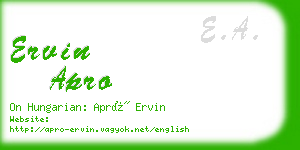 ervin apro business card